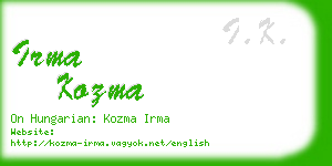 irma kozma business card
